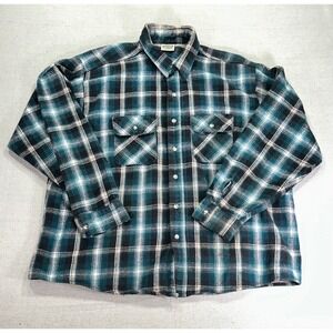 Vintage FiveBrother Mens 2XL Plaid Button Flannel Shirt Long Sleeve Five Brother